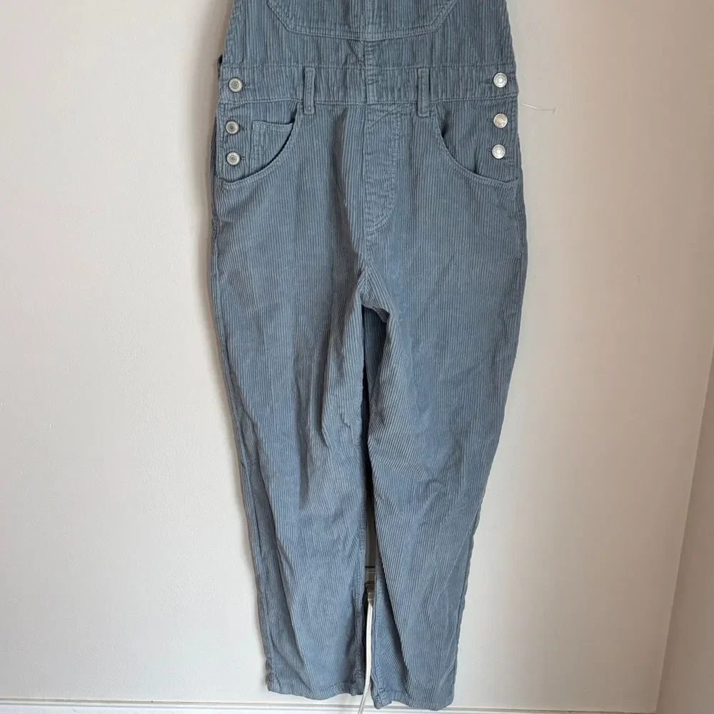 Free People Womens Ziggy baggy dusty blue corduroy overalls bibbs Spring Fall XS